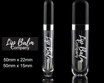 Etiquetas transparentes personalizadas para bálsamo de brillo de labios, resistentes al agua, pegatinas cosméticas con impresión blanca, embalaje de brillo de labios, pequeñas pegatinas para obsequios