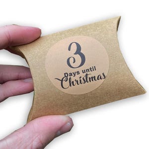24 scatole calendario dell'avvento stile cuscino in carta kraft marrone / scatole regalo 1-24 / conto alla rovescia di Natale fai da te riempibile