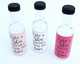 Hen party alcohol favor bottles- tying the knot favour hen do miniature gift