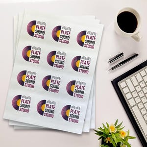 Square 60mm stickers, a4 sheets, personalized stickers,  matte finish, logo stickers, printed, packaging, box sealing, custom design