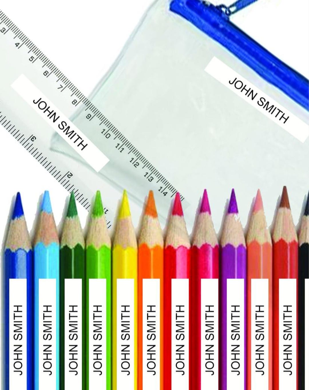 Personalised White Name Identification Stickers School Name Safety ...