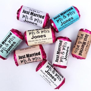 Personalised coloured love heart sweets stickers wedding party favours diy wedding table decor