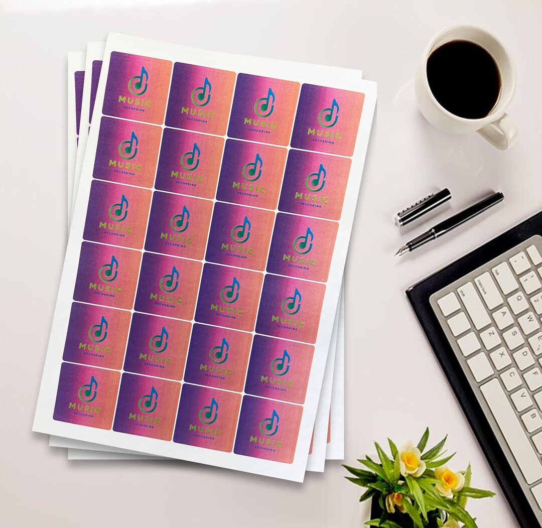 Square 40mm Stickers, A4 Sheets, Personalized Stickers, Matte Finish ...