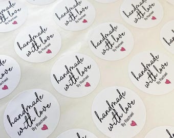 Personalised Handmade With Love Sticker Custom business stickers, Made with love sheet stickers