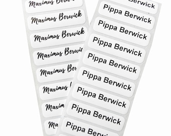 Personalised Printed Name Tapes Labels Iron-on School Uniform Soft Satin Fabric Custom Printed