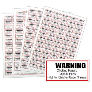 260 x Choking Hazard Warning Stickers - Suffocation Hazard - Not Suitable for Children Under 3 Years - 38mm x 21mm - 4 Sheets