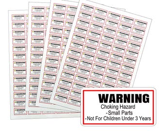260 pegatinas de advertencia de peligro de asfixia - Peligro de asfixia - No apto para niños menores de 3 años - 38 mm x 21 mm - 4 hojas