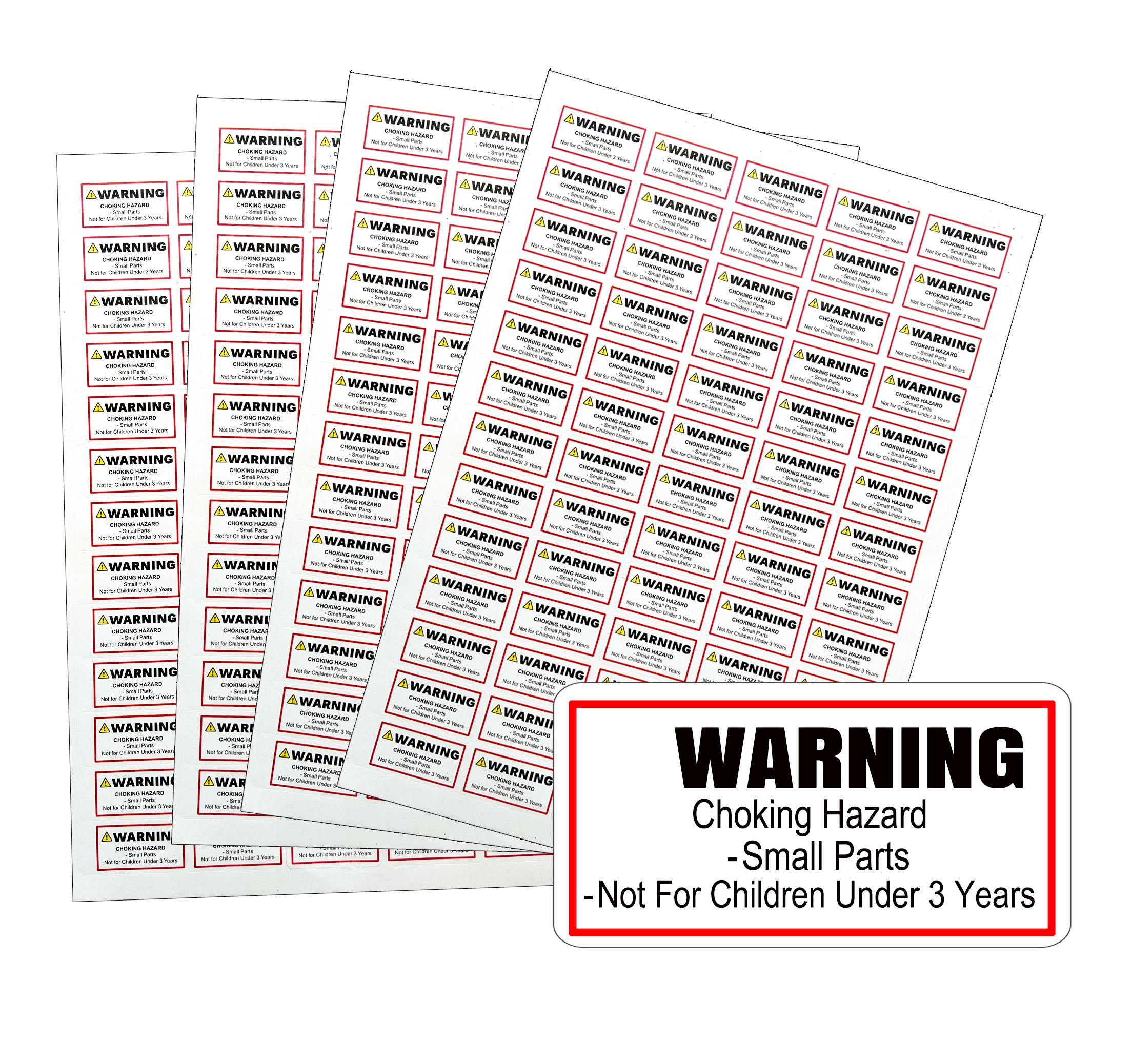260 X Choking Hazard Warning Stickers - Suffocation Hazard - Not