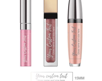 Etiquetas personalizadas para brillo de labios, pegatinas transparentes para cosméticos (50 mm x 15 mm)