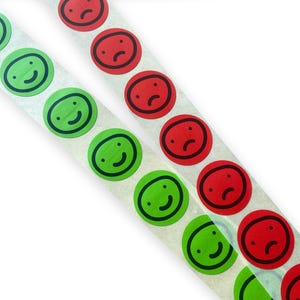 Adesivi con faccine tristi e felici verdi/rossi da 25 mm (totale 100) Etichette emotive per insegnanti, genitori Adesivi positivi e negativi per grafici di ricompensa in classe