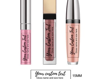 Personalized Lip Gloss Labels, Waterproof Cosmetic Stickers (50mm x 15mm)