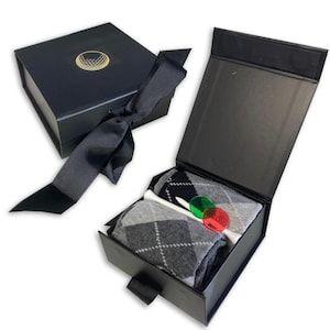 Golf gift for him Black box gold printed ball socks tees markers birthday christmas gift box dad grandad golfer