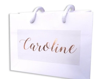 Personalized Rose Gold Foil Gift Bag: Birthday, Special Occasion