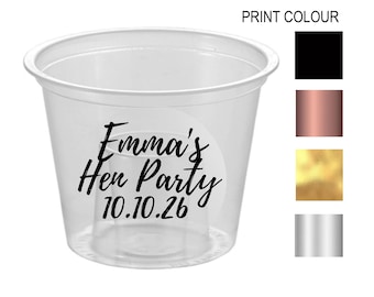 Personalized Bomb Shot Glasses, Hen Party Favors, Custom Plastic Shot Glass (60ml)