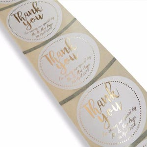 50 x 45 mm Personalisierte Goldfolie Hochzeit Dankeschön-Etiketten für unseren besonderen Tag weiß