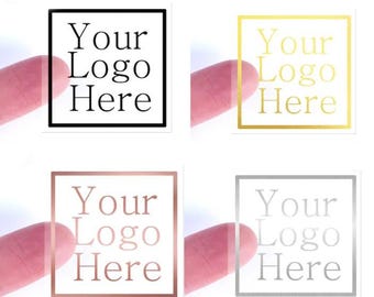 100 x Clear Square 30mm 45mm 50mm 60mm 100mm stickers silver gold rose gold shiny foil logo transparent labels business stickers
