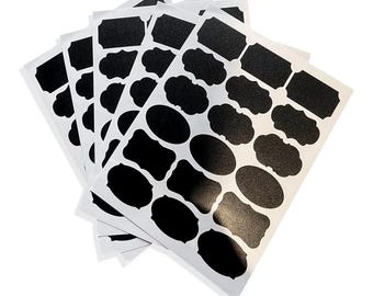 90 Pcs Chalkboard Labels for Spice Jars – Black Write-On Reusable, Erasable, Waterproof – Chalkboard Stickers for Kitchen Pantry, Jars, Bott