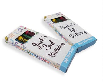 10 x personalised coloring crayons activity packs children's birthday