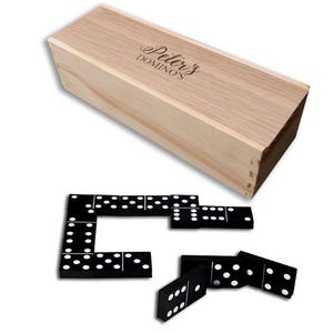 Personalized Wooden Dominoes Set | Custom Dominos Name Christmas Gift | 28 Piece Game in Printed Box