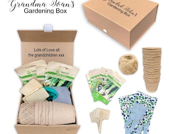 Personalised small ladies gardening gift box christmas mum grandma garden gift