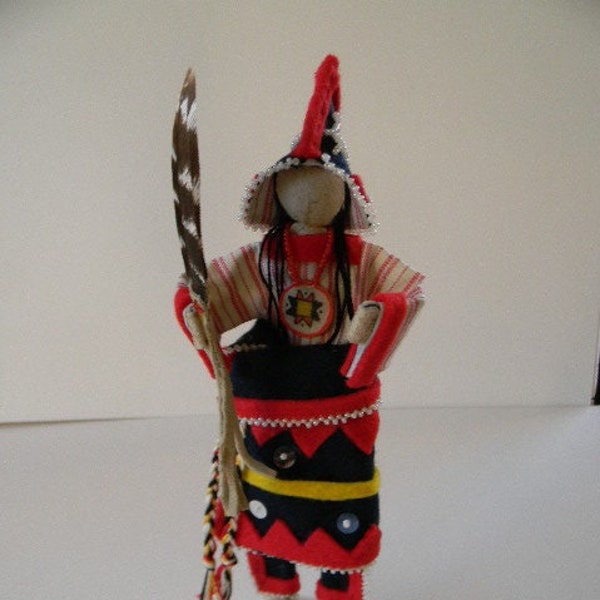 Mi'Kmaq (Micmac) "Spirit Doll," post-contact, beaded wool clothing, (3)