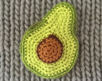 Handmade Large Crochet Avocado Brooch