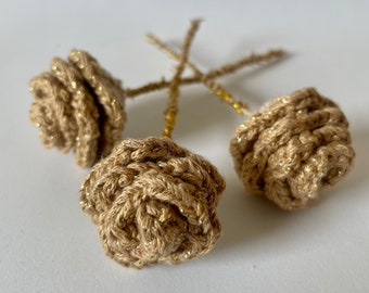 Handmade Crochet Rose - Limited Edition - Gold
