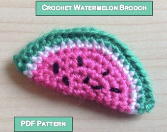 Crochet Watermelon Brooch Pattern