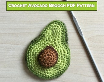 Crochet Avocado Brooch Pattern