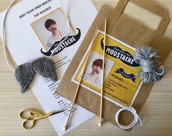 Knit Your Own Moustache Knitting Kit