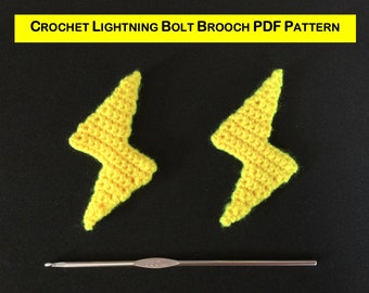 Crochet Lightning Bolt Brooch Pattern