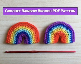 Crochet Rainbow Brooch Pattern