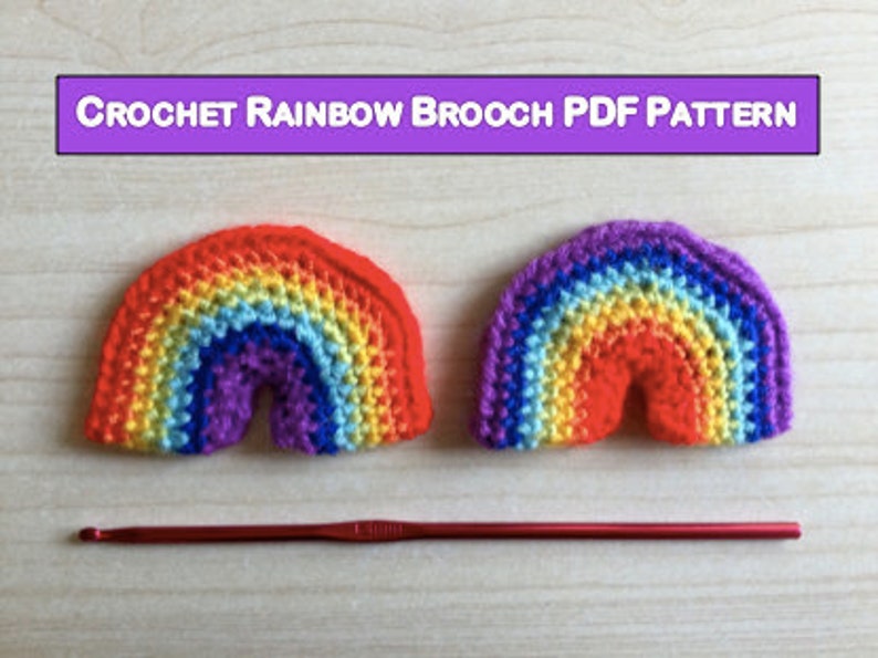 Crochet Rainbow Brooch Pattern image 1