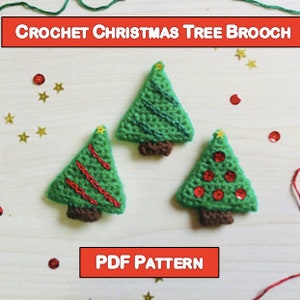 Crochet Christmas Tree Brooch Pattern