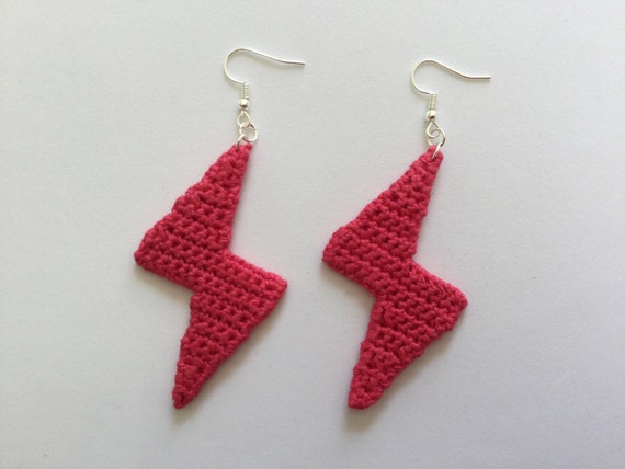Pink lightning store bolt earrings