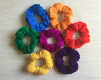 Handmade Knitted Scrunchies, Hair Bands