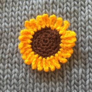 Handmade Crochet Sunflower Brooch