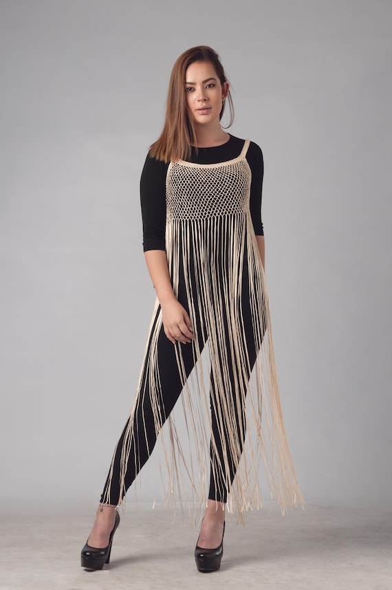 modern fringe dress Maristella