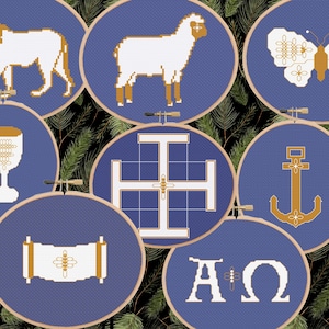Christmas Chrismon Ornament Cross Stitch Patterns: Set of 8 Digital Download