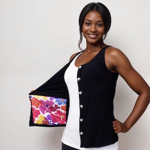 Mastectomy Recovery Shirt Tank Top with Surgical Drain Pockets