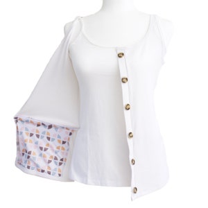 Mastectomy Recovery Tank With Drain Pockets 