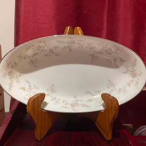 Beautiful Vintage Noritake Arlene 5802 Oval Side or Vegetable Bowl intricate pale pink rose pattern 1957-1966