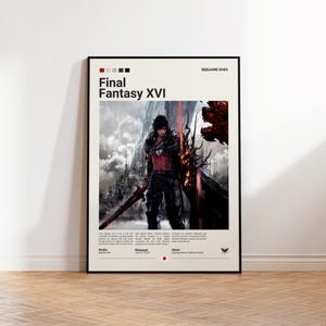 Final Fantasy 16 Poster, Gaming Room Poster, Final Fantasy Fan Gift, Gaming Print Poster, Gamer Gift, Video Games Poster, Gaming Wall Decor