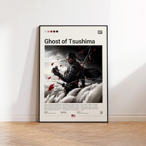 Póster de Ghost of Tsushima, póster para sala de juegos, regalo para fans de Ghost of Tsushima, póster impreso de videojuegos, regalo para gamers, póster de videojuegos