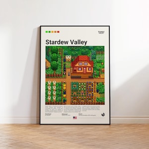 Stardew Valley Poster, Gaming Room Poster, Stardew Valley Fan Gift, Gaming Print Poster, Gamer Gift, Video Game Poster, Gaming Art Decor