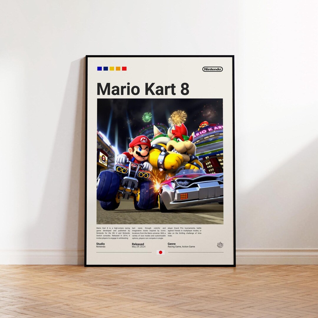 Affiche Géante Super Mario Kart 8 Deluxe – Poster Officiel 61 X 91,5 Cm + Emballage Cadeau Prêt à Offrir