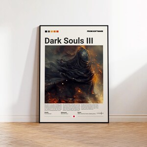 Poster Dark Souls 3, Poster per sala giochi, Regalo per fan di Dark Souls 3, Poster con stampa da gioco, Regalo per giocatori, Poster di videogiochi, Decorazione da parete per giochi