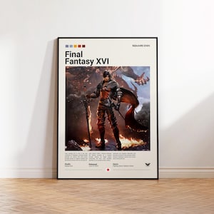 Final Fantasy 16 Poster, Gaming Room Poster, Final Fantasy Fan Gift, Gaming Print Poster, Gamer Gift, Video Games Poster, Gaming Wall Decor