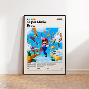 Super Mario Bros Poster, Spielzimmer Poster, Super Mario Fan Geschenk, Gaming Print Poster, Gamer Geschenk, Videospiele Poster, Gaming Art Wanddekor