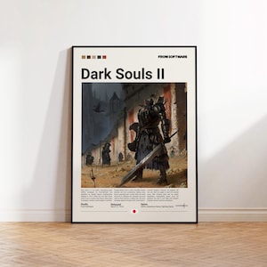 Póster de Dark Souls 2, póster para sala de juegos, regalo para fans de Dark Souls 2, póster impreso de juegos, regalo para gamers, póster de videojuegos, decoración de pared de juegos